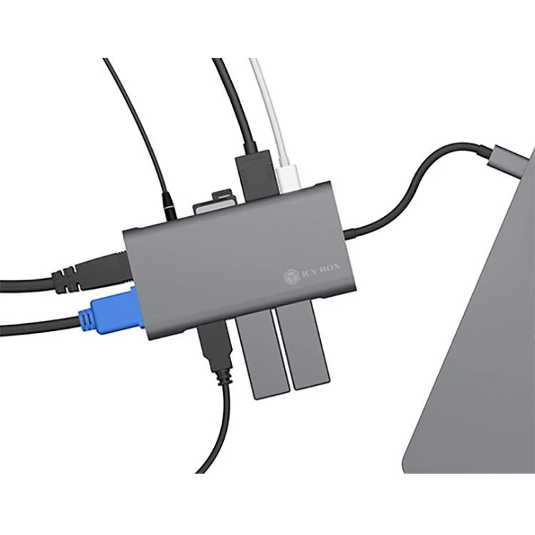 Icy Box IB-DK4040-CPD USB Type-C™ prijungimo stotis su dviem vaizdo sąsajomis | Raidsonic