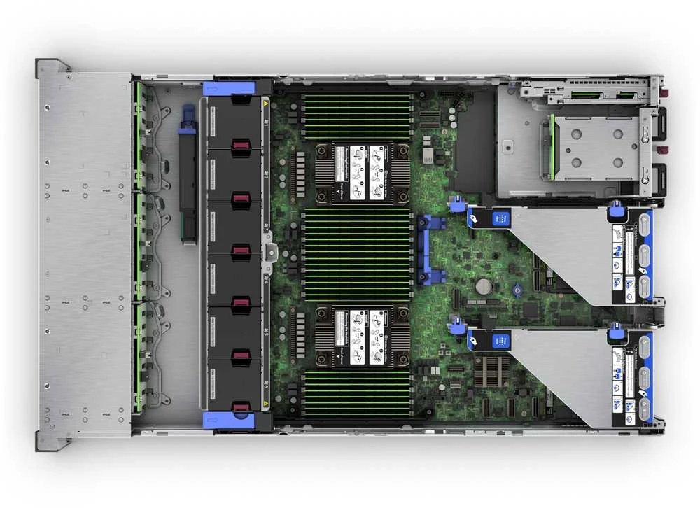 Hewlett Packard (HP) HPE ProLiant DL380 Gen11 4509Y 2.6GHz 8c 1P 2x32GB-R 8SFF MR408i-o 2x480GB SSD 2x1000W PS ES serveris