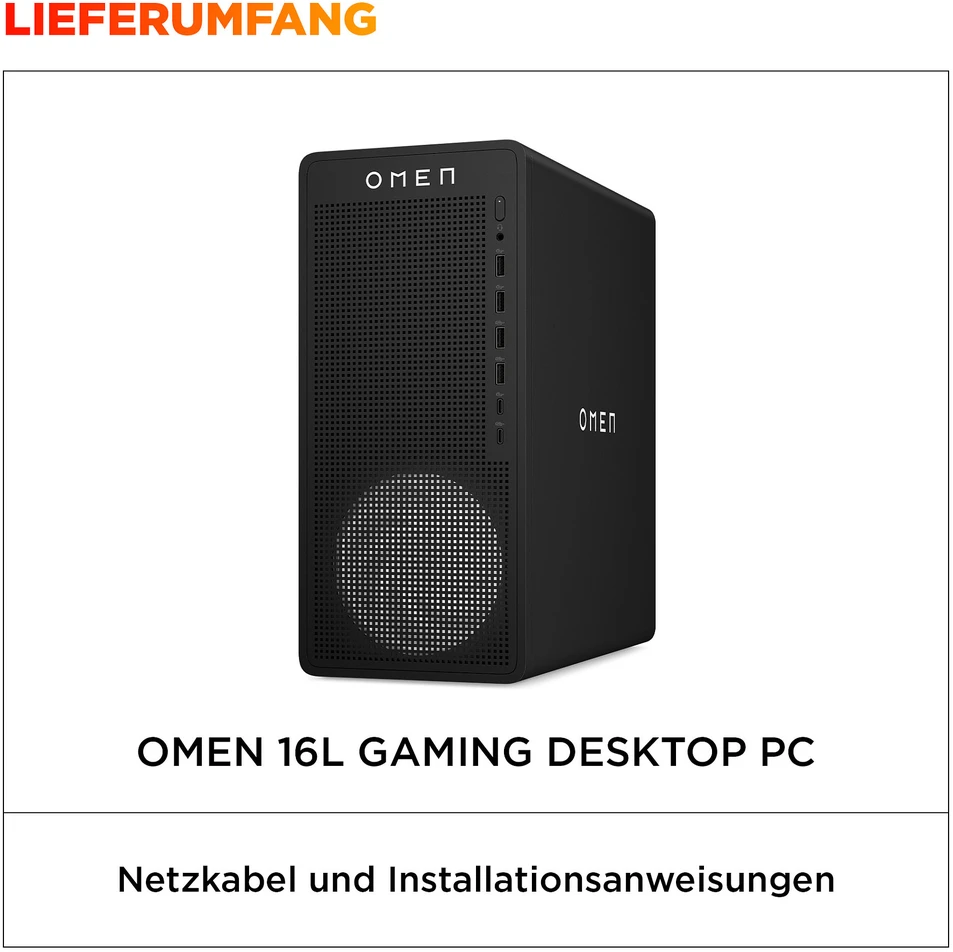 Stacionarus kompiuteris HP OMEN 16L TG03-0177ng Desktop PC AMD Ryzen 7 8700F, 32GB RAM, 1TB SSD, NVIDIA GeForce RTX 5060 Ti 16GB, Win11