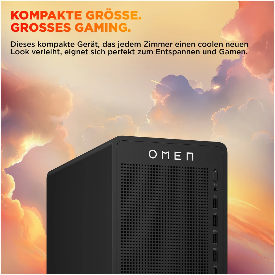 Stacionarus kompiuteris HP OMEN 16L TG03-0174ng Desktop PC AMD Ryzen 7 8700F, 32GB RAM, 1TB SSD, NVIDIA GeForce RTX 5060 Ti 16GB, DOS