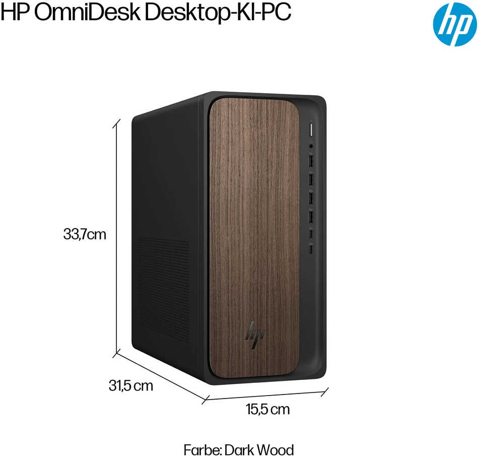Stacionarus kompiuteris HP OmniDesk Desktop PC M03-0157ng Intel® Core Ultra 5 225, 16GB RAM, 1TB SSD, Intel UHD-Grafik, Win11