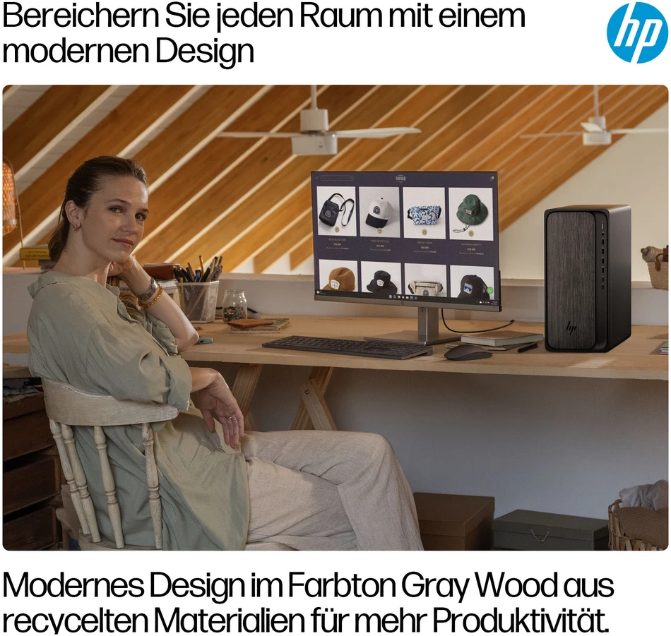 Stacionarus kompiuteris HP Omnidesk Desktop PC M02-0177ng [AMD Ryzen 7 8700G, 32GB RAM, 1TB SSD, AMD Radeon, W11]