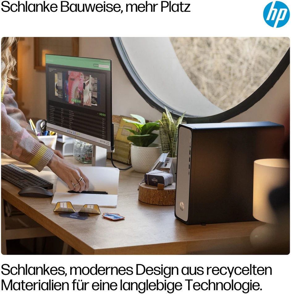 Stacionarus kompiuteris HP Slim Desktop S03-0136ng - Intel i3-14100, 16GB RAM, 512GB SSD, Intel HD Grafik, Windows 11 Home