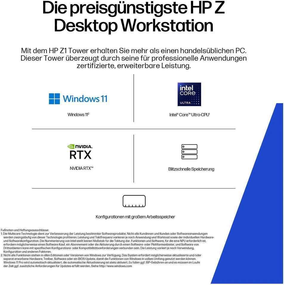 Stacionarus kompiuteris HP Z1 G1I TWR U9 285 W11 - 64GB 1TB WIFI 7 NO KB/M