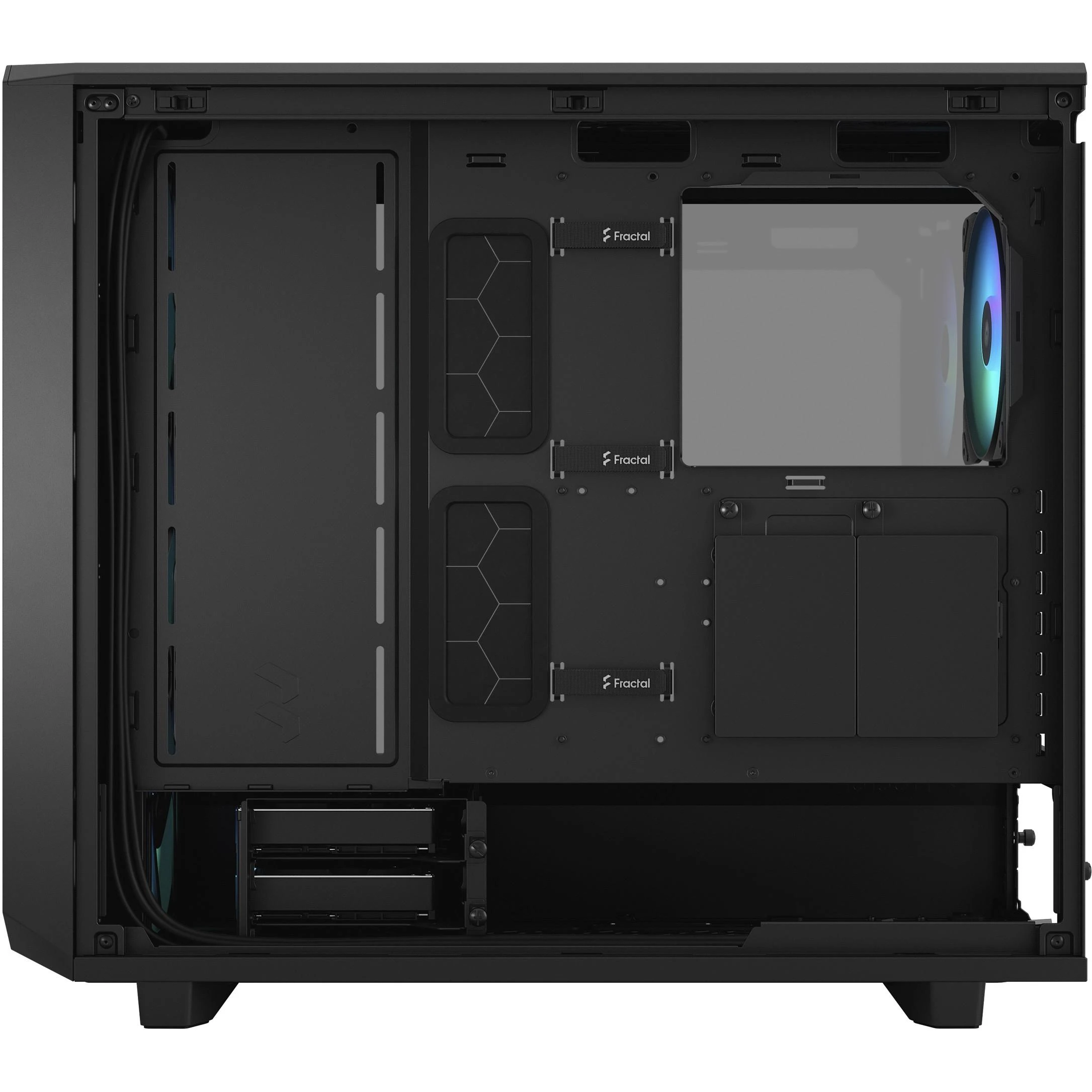 Fractal Design Fraktalų dizainas | Meshify 2 Lite RGB TG šviesos atspalvis | Šoninis langas | Juodas | E-ATX | Įtrauktas maitinimo šaltinis Nr. | ATX