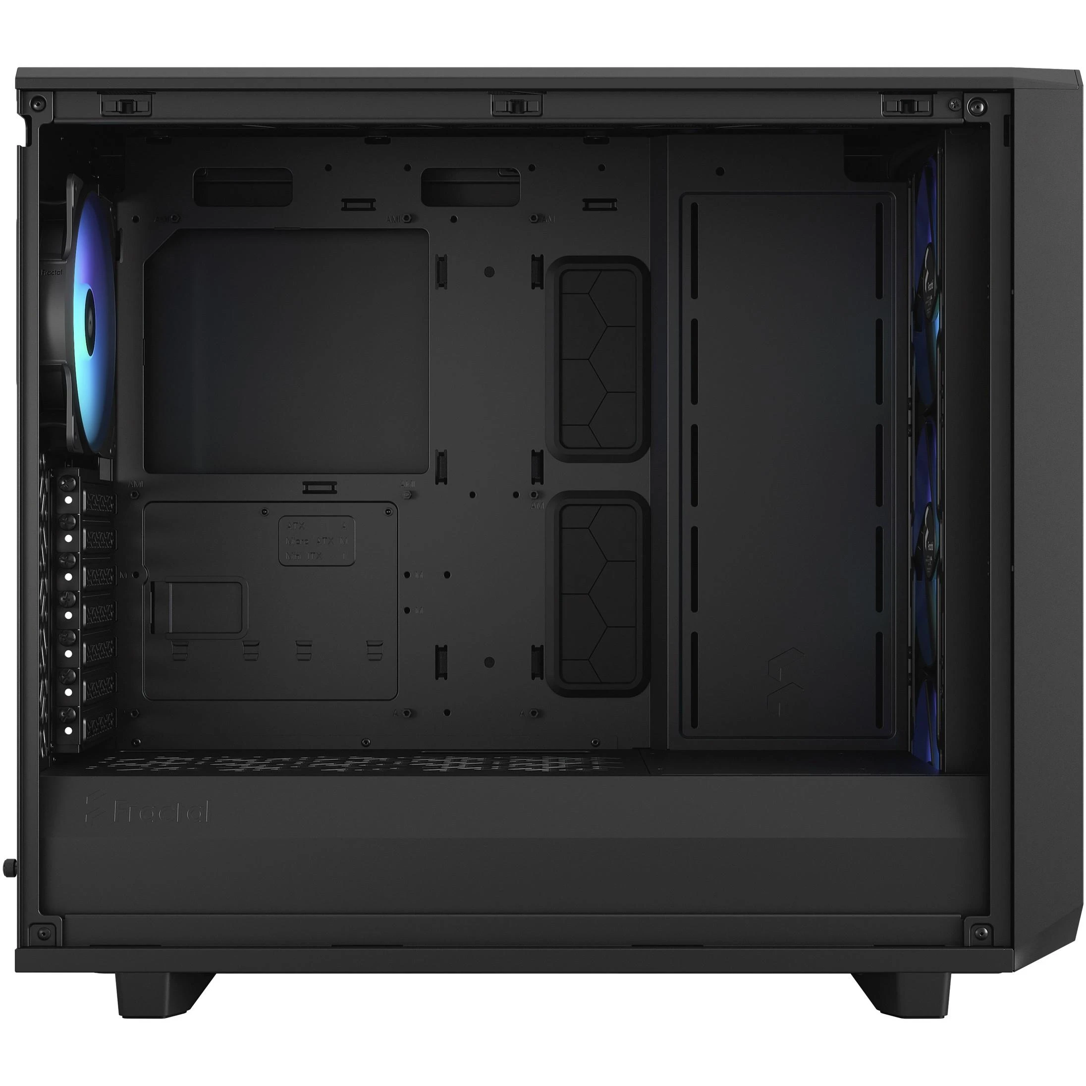 Fractal Design Fraktalų dizainas | Meshify 2 Lite RGB TG šviesos atspalvis | Šoninis langas | Juodas | E-ATX | Įtrauktas maitinimo šaltinis Nr. | ATX