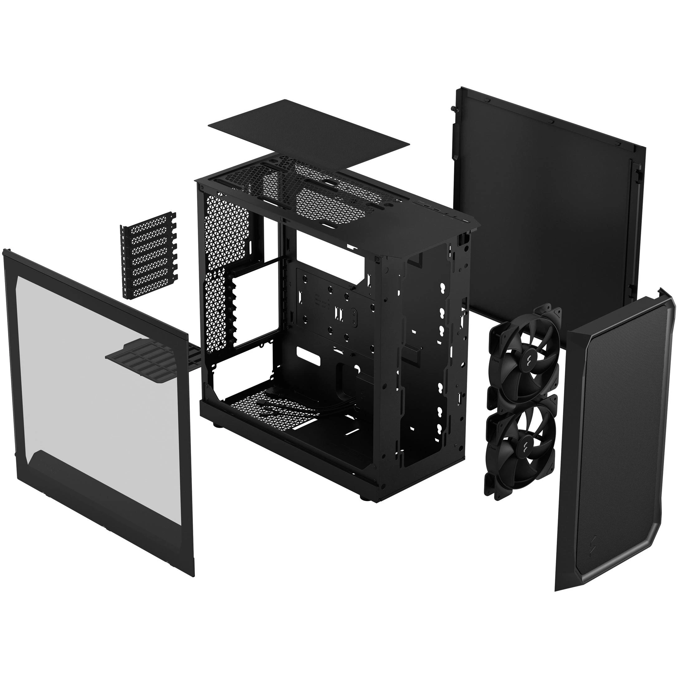 „Fractal Design“ | „Focus 2“ | Šoninis langas | Juodas TG skaidraus atspalvio | Midi bokštas | ATX