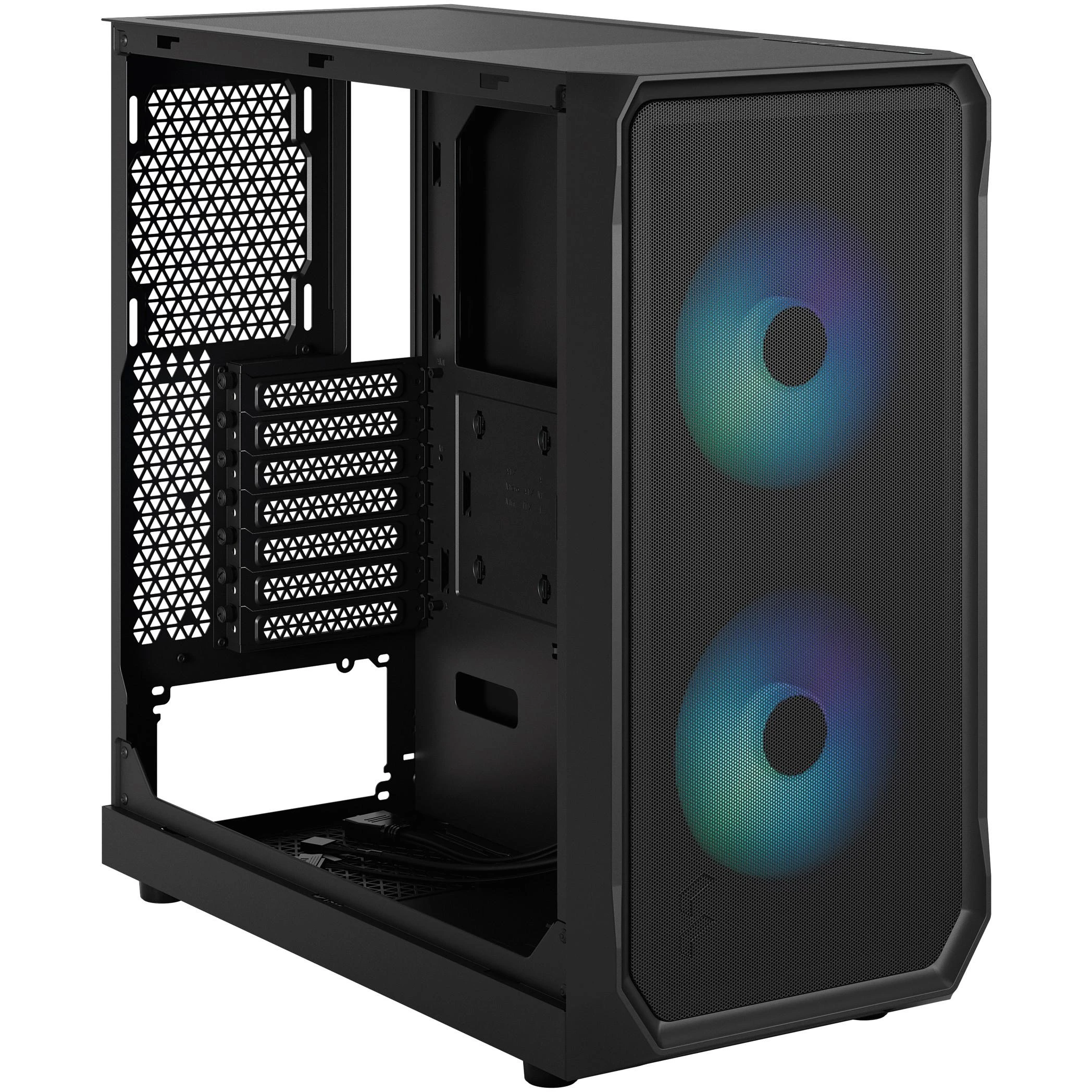 „Fractal Design“ | „Focus 2“ | Šoninis langas | RGB Juodas TG skaidraus atspalvio | Midi bokštas | ATX
