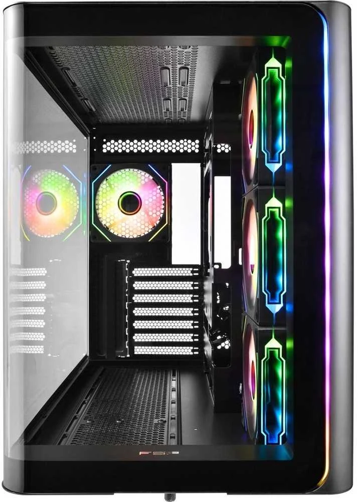 Kompiuterio korpusas FSP M580-BA, Midi Tower, juodas, Tempered Glass x 2