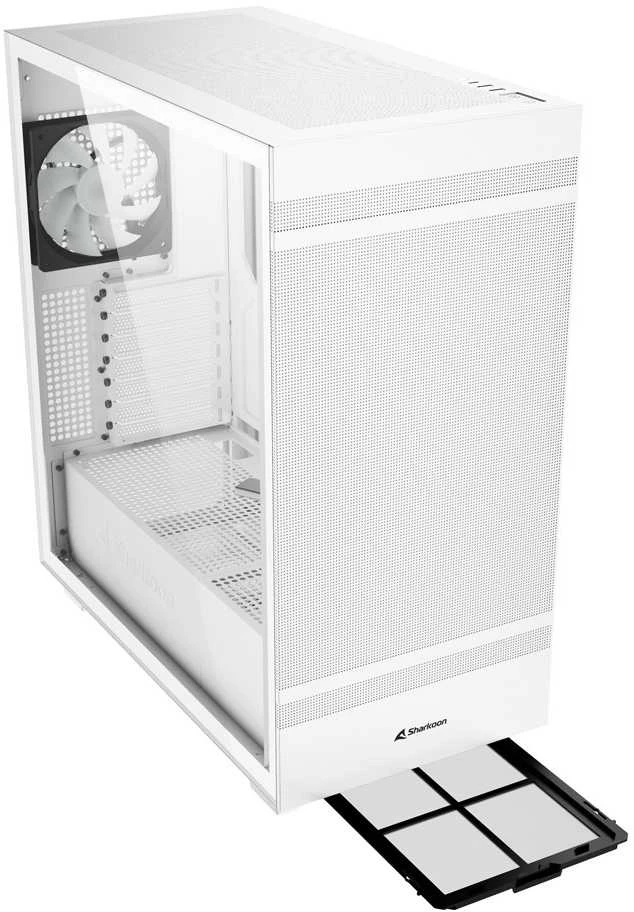 Sharkoon Rebel C50 RGB, Tower-case - baltas, Gehrtetes Glas