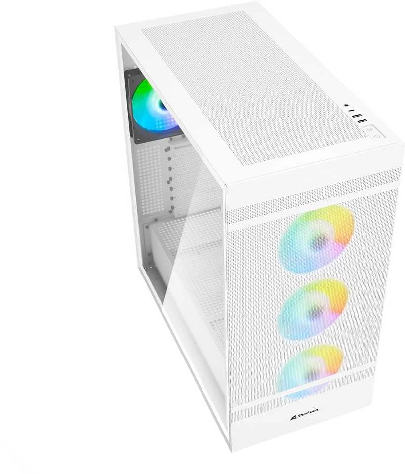 Sharkoon Rebel C50 RGB, Tower-case - baltas, Gehrtetes Glas