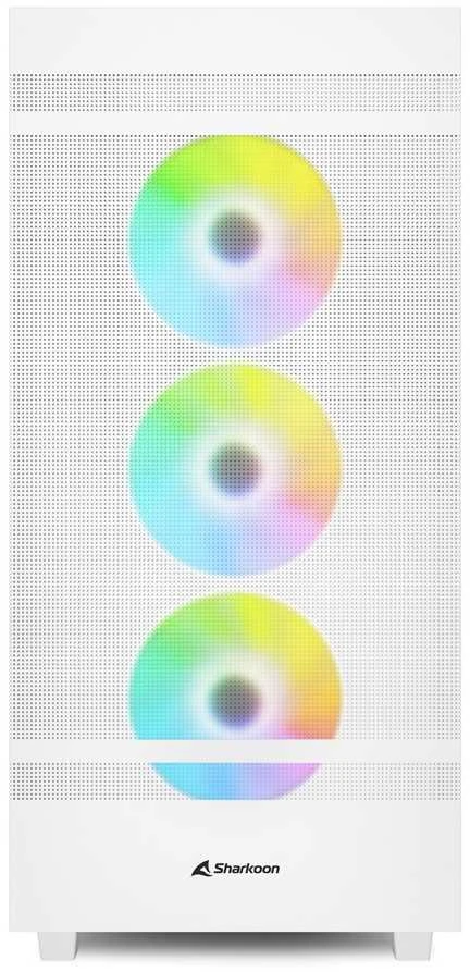 Sharkoon Rebel C50 RGB, Tower-case - baltas, Gehrtetes Glas