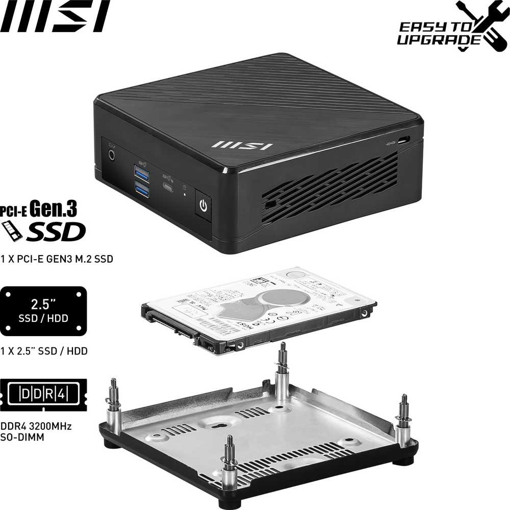 MSI Cubi N ADL N100 4GB/128GB SSD Windows 11 Pro ADL-007DE