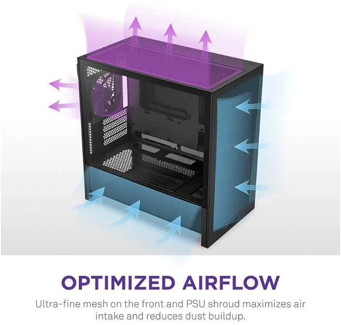 NZXT H9 H3 Flow Midi Tower Juodas