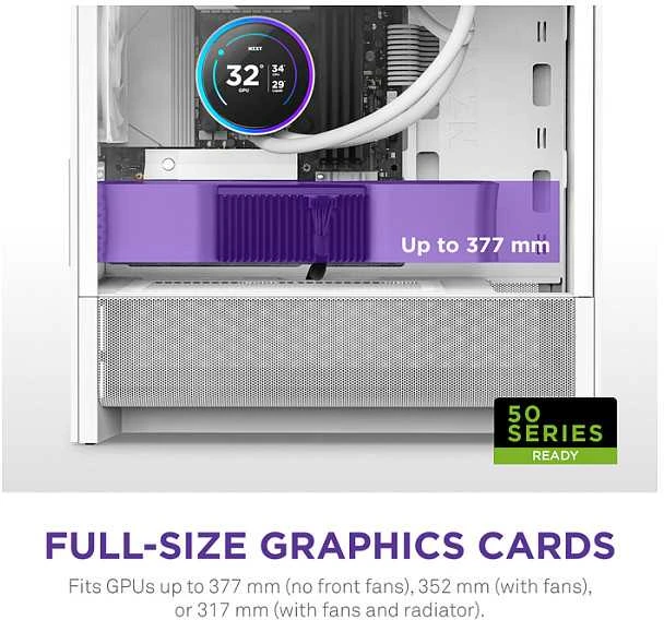 NZXT H3 Flow (2025) Micro-ATX kompiuterio korpusas, baltos spalvos