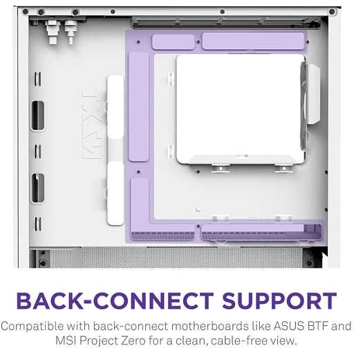NZXT H3 Flow (2025) Micro-ATX kompiuterio korpusas, baltos spalvos