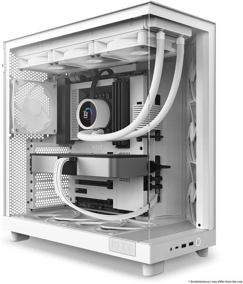 NZXT H6 Flow midi bokšto baltas kompiuterio korpusas