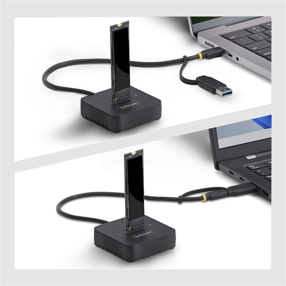 Kietasis diskas Doko stotelė StarTech STARTECH.COM USB-C i USB-A na M.2 NVMe Dock Adapteris 10Gbps Tool-Free zewnętrzny M.2 NVMe SSD Reader B+M i M-Key
