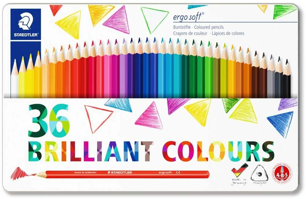 Spalvoti pieštukai „Staedtler Ergosoft“, 36 vnt. (157 M36)