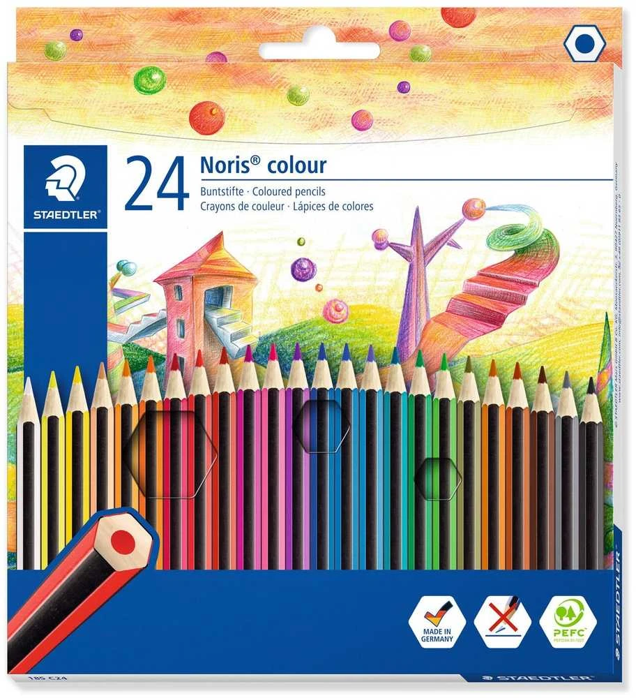 Spalvoti pieštukai STAEDTLER NORIS COLOUR 185, 24 spalvos