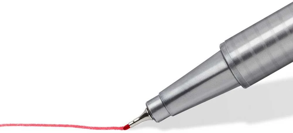 Staedtler fineliner raudonas smaigalys detalus vaizdas