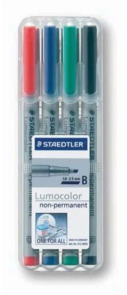 Staedtler STAEDTLER Folienstift Lumocolor B nonperm 4St