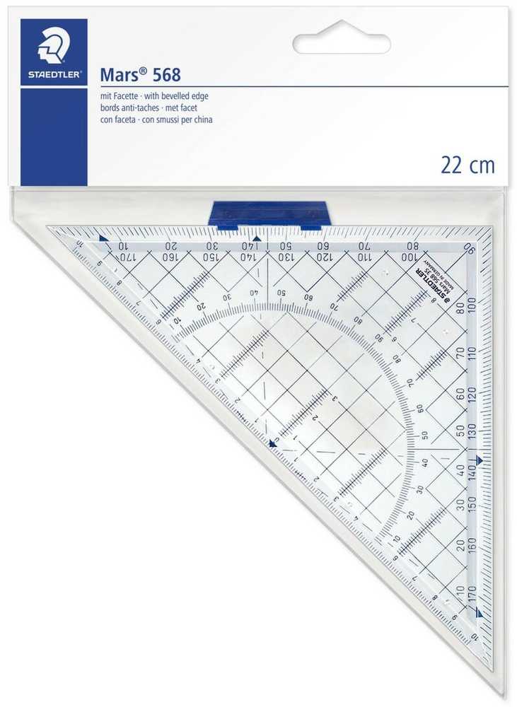 Staedtler Linijka kątowa 22cm Acryl su laikikliu permatomas