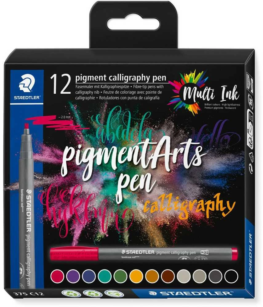 STAEDTLER MultiInk Pigment Arts kaligrafijos rašiklis 12er-Set mažmeninė prekyba