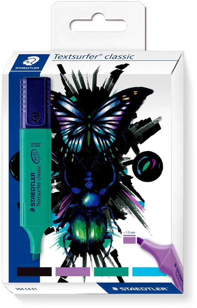 Staedtler STAEDTLER Textmarker classic cool & cute Design 4er-Set