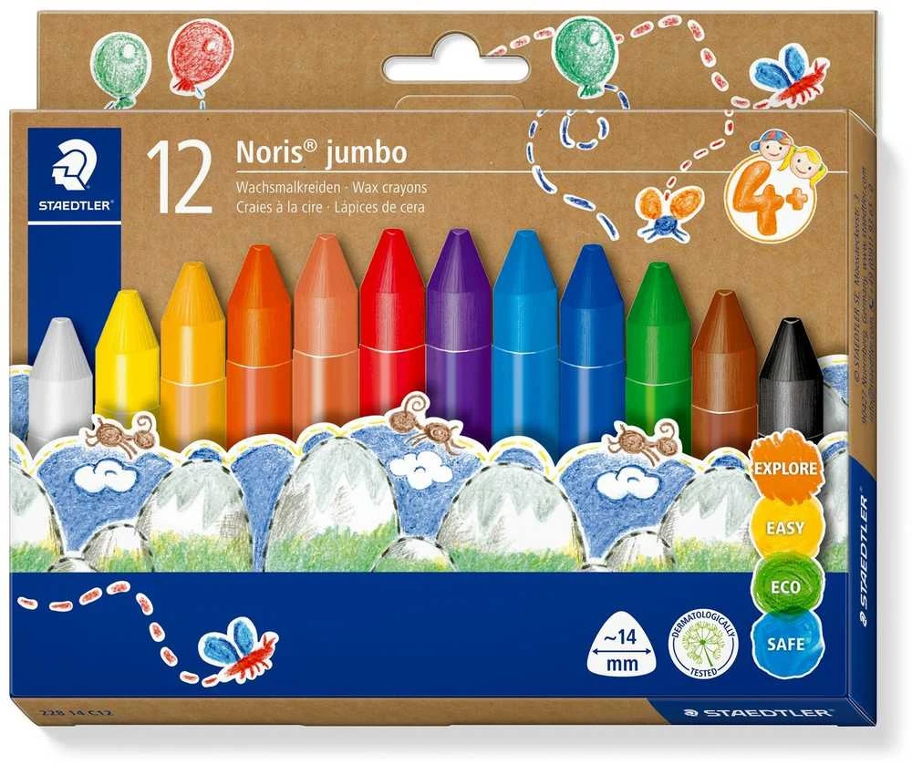 Staedtler Noris Jumbo vaškinių kreidelių rinkinys 12 vnt.