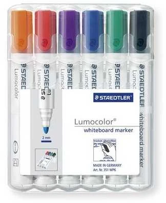 Staedtler - Lumocolor baltos lentos žymeklis 2,0 mm - 6 vnt. asorti. (351 WP6)