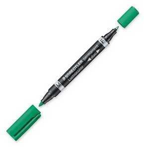 Staedtler Marker permanentny Staedtler Lumocolor Duo Kolor Žalias (10 vnt.)