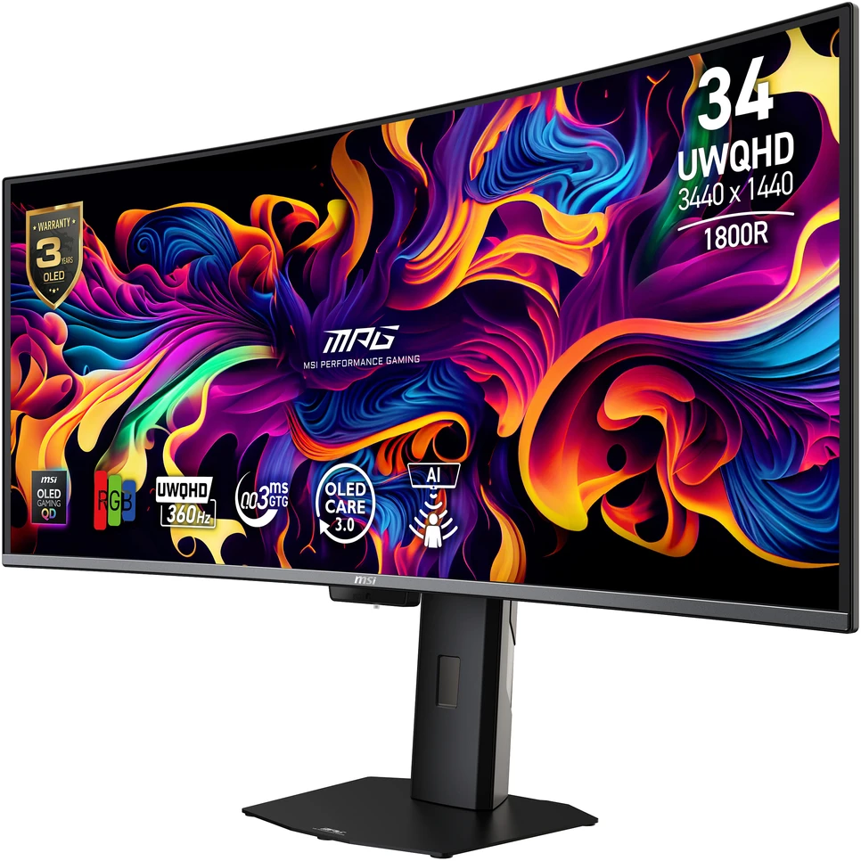 MSI MPG 341CQRDE QD-OLED X36 Gaming Monitorius - 360Hz, 0,03ms GtG