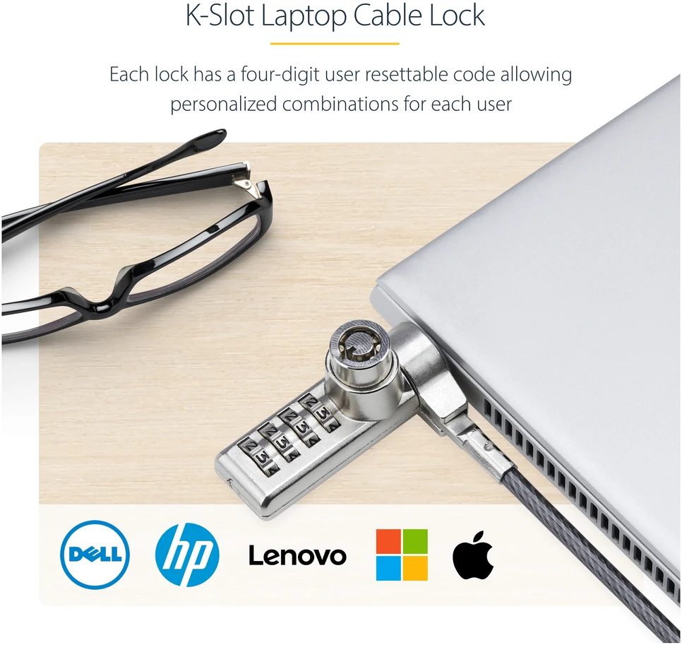 Linka zabezpieczająca StarTech 2 m (DUALKA10-LAPTOP-LOCK)