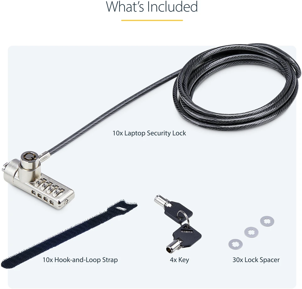 Linka zabezpieczająca StarTech 2 m (DUALKA10-LAPTOP-LOCK)