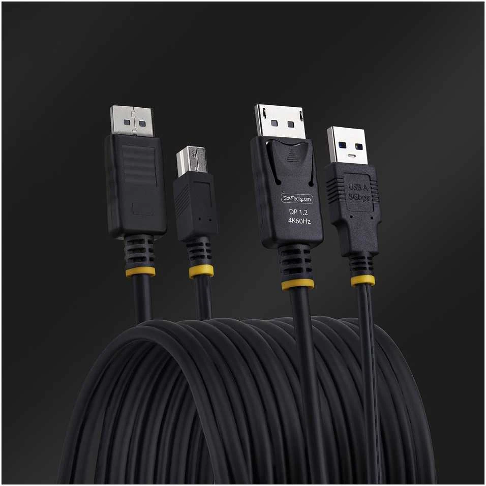 Startechcom Kabelis StarTech KVM DisplayPort USB 5Gbps 4K60Hz HDR10 Juodas 3m (DU12210-KVM-CABLE)