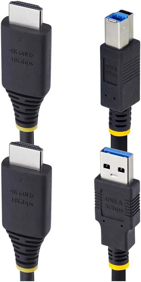 StarTech KVM kabelio jungtys su HDMI ir USB 3.0 užrašais
