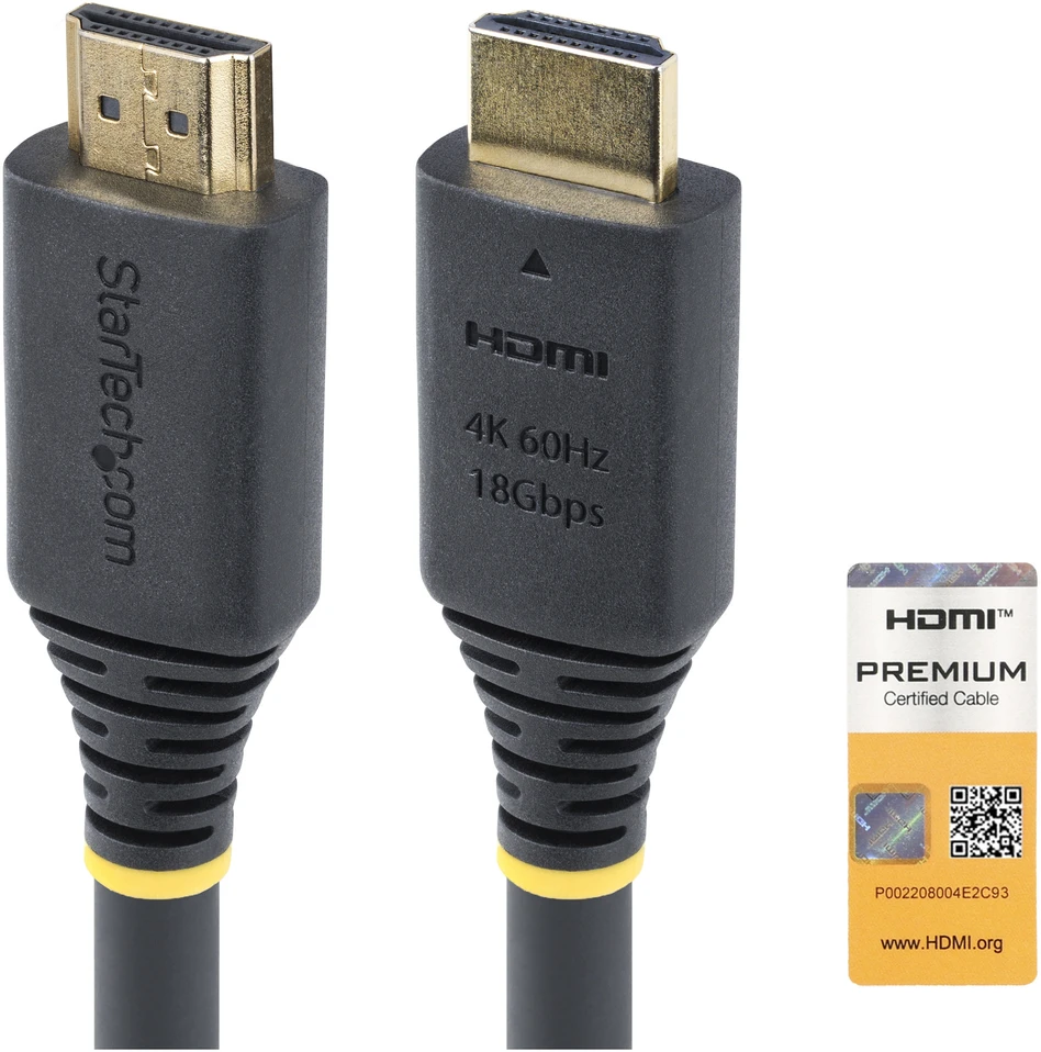HDMI laido antgaliai su 4K 60Hz žymėjimu