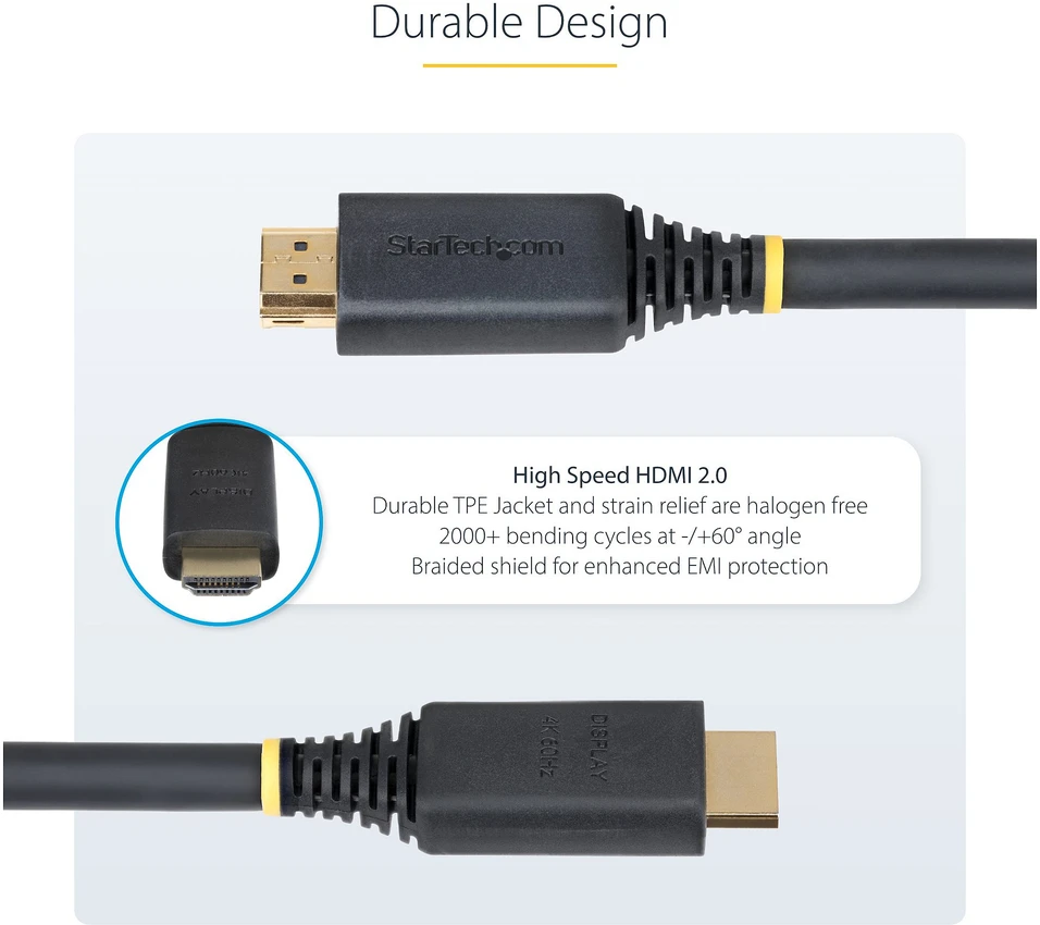 StarTech StarTech HDMI2-CABLE-4K60-10M kabelis HDMI HDMI A tipas (standartinis) Juodas