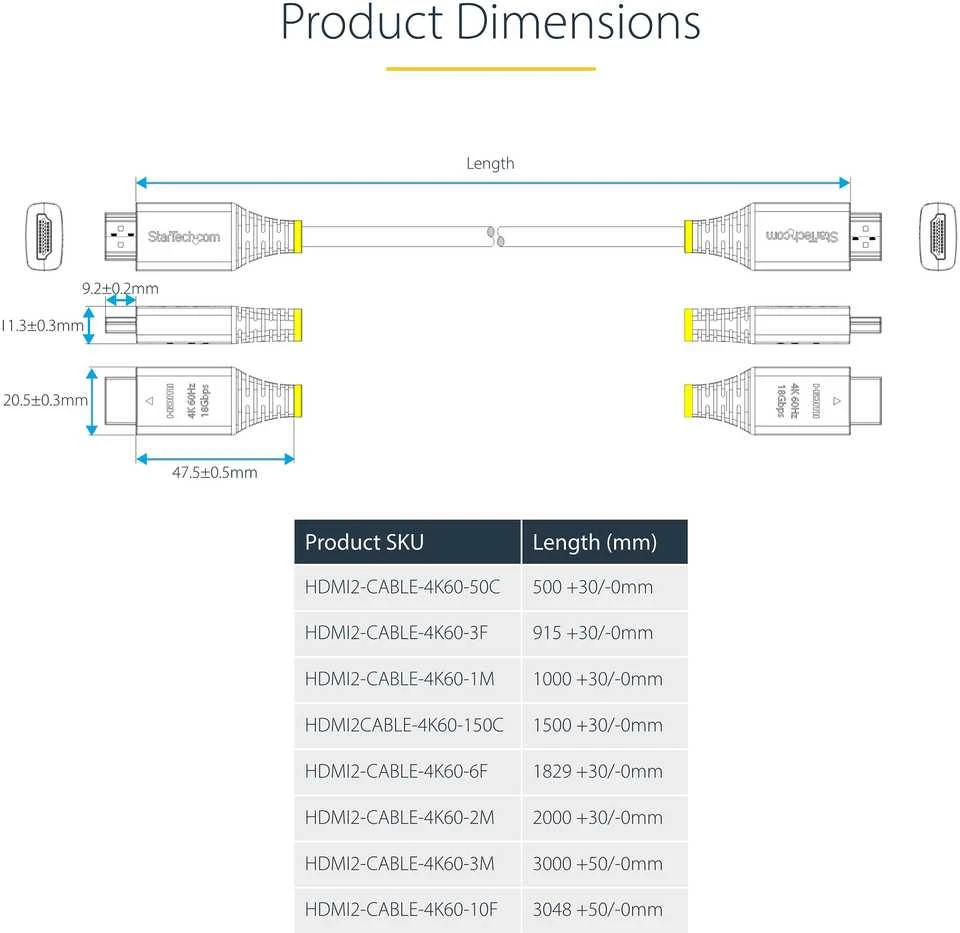 StarTech StarTech HDMI2-CABLE-4K60-15M kabelis HDMI HDMI A tipas (standartinis) Juodas