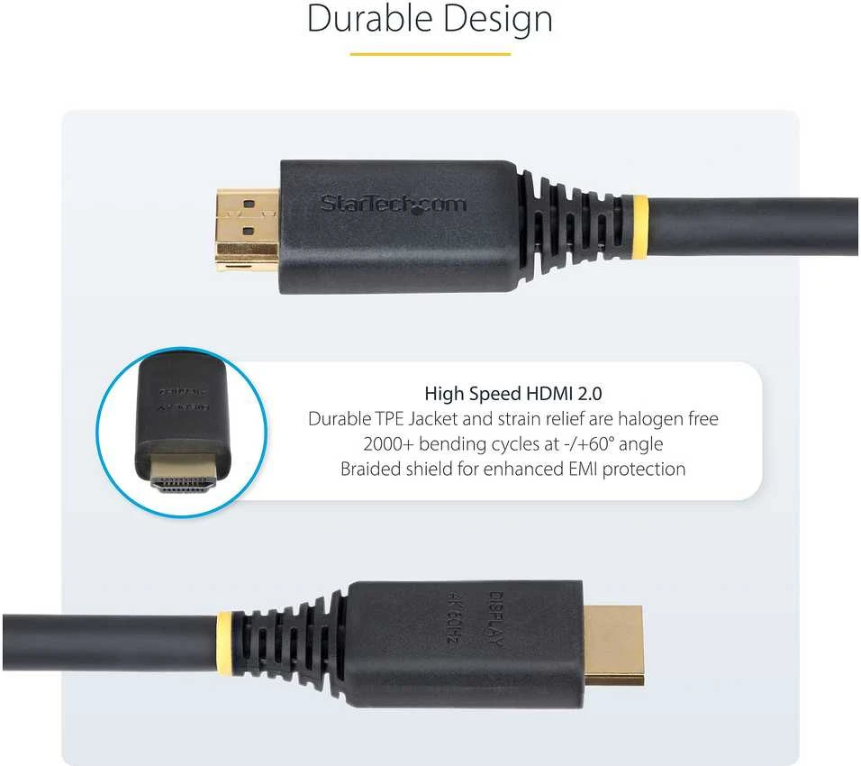 StarTech StarTech HDMI2-CABLE-4K60-15M kabelis HDMI HDMI A tipas (standartinis) Juodas