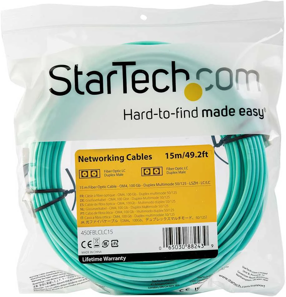 StarTech 15M OM4 FIBER OPTIC PATCH CORD