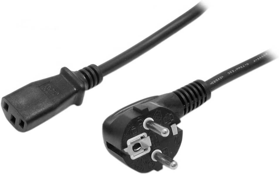 StarTech PXT101EUR IEC maitinimo kabelis Schuko kištukas (90° kampu) į C13 lizdą, 3m, juodas