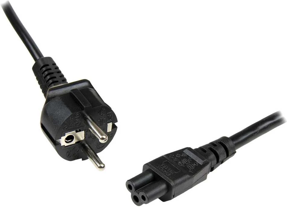 StarTech.com PXTNB3SEU1M maitinimo kabelis Juoda 1 m CEE7/7 C5 šakotuvas