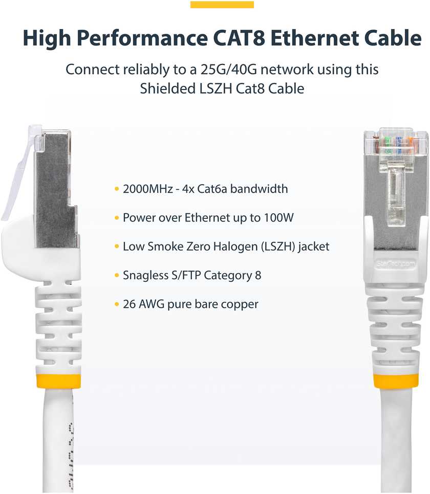Startechcom StarTech NLBL-1M-CAT8-PATCH/1 M CAT8 ETHERNET CABLE LSZH