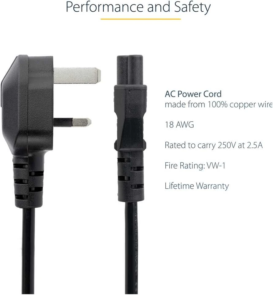 Maitinimo kabelis StarTech UK BS 1363 – IEC 60320 C5 3 kontaktų, 1 m (PXTNB3SUK1M)