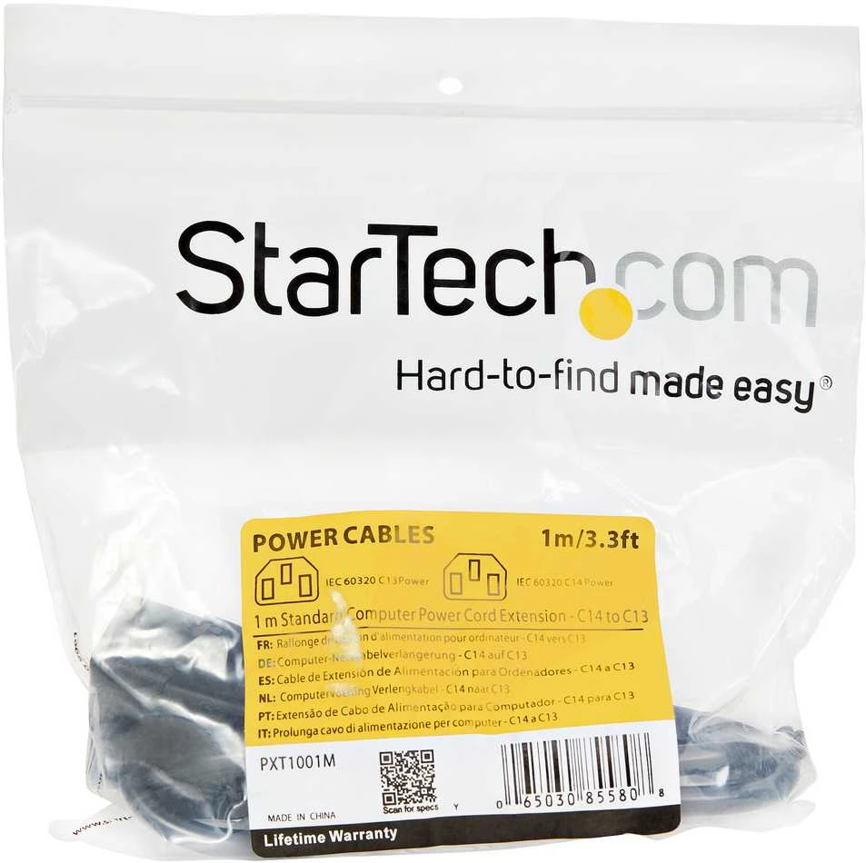Maitinimo kabelis StarTech 1M C14 - C13, Juodas (PXT1001M)