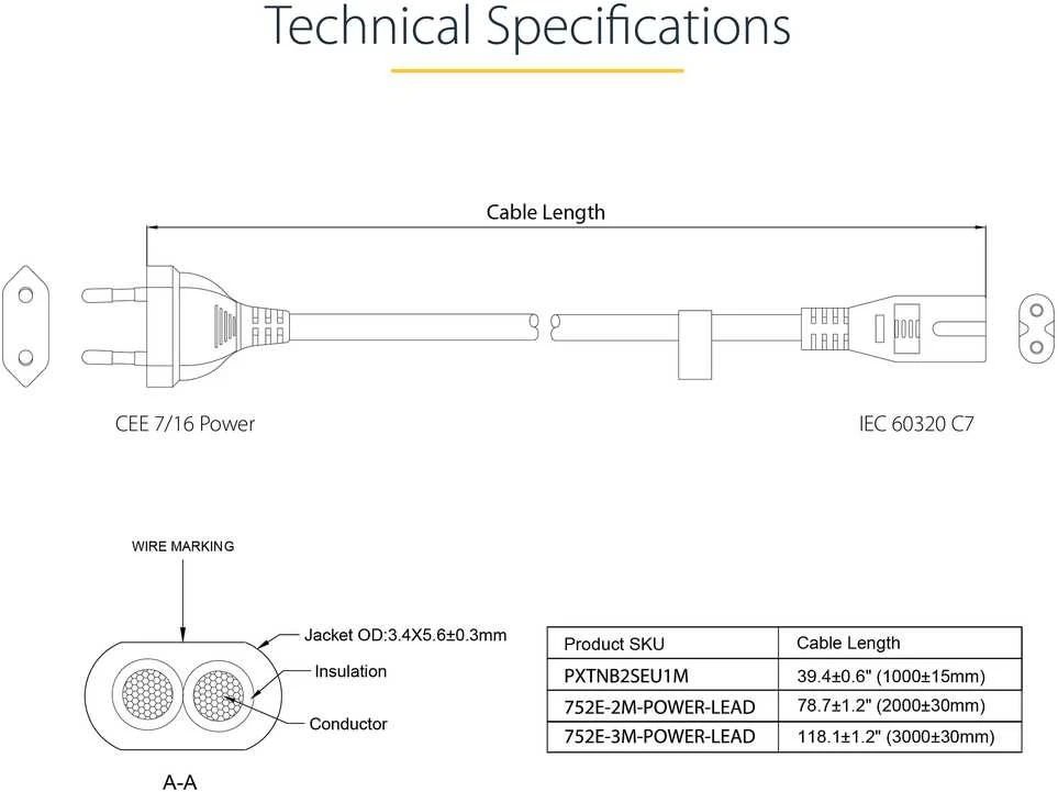 StarTech EU - C7 maitinimo kabelis, 1 m, juodas (PXTNB2SEU1M)