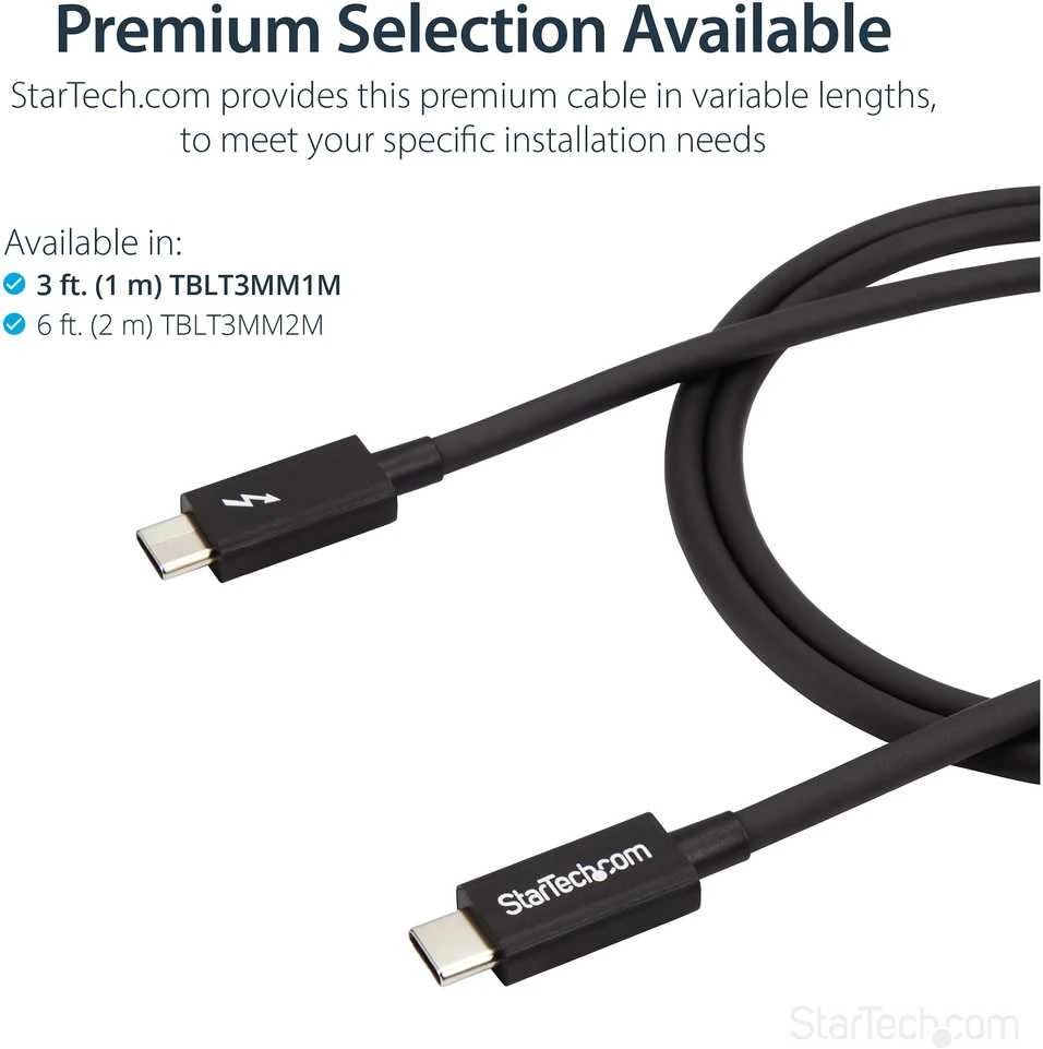 Kabelis USB StarTech USB-C - USB-C 1 m Juodas (TBLT3MM1M)