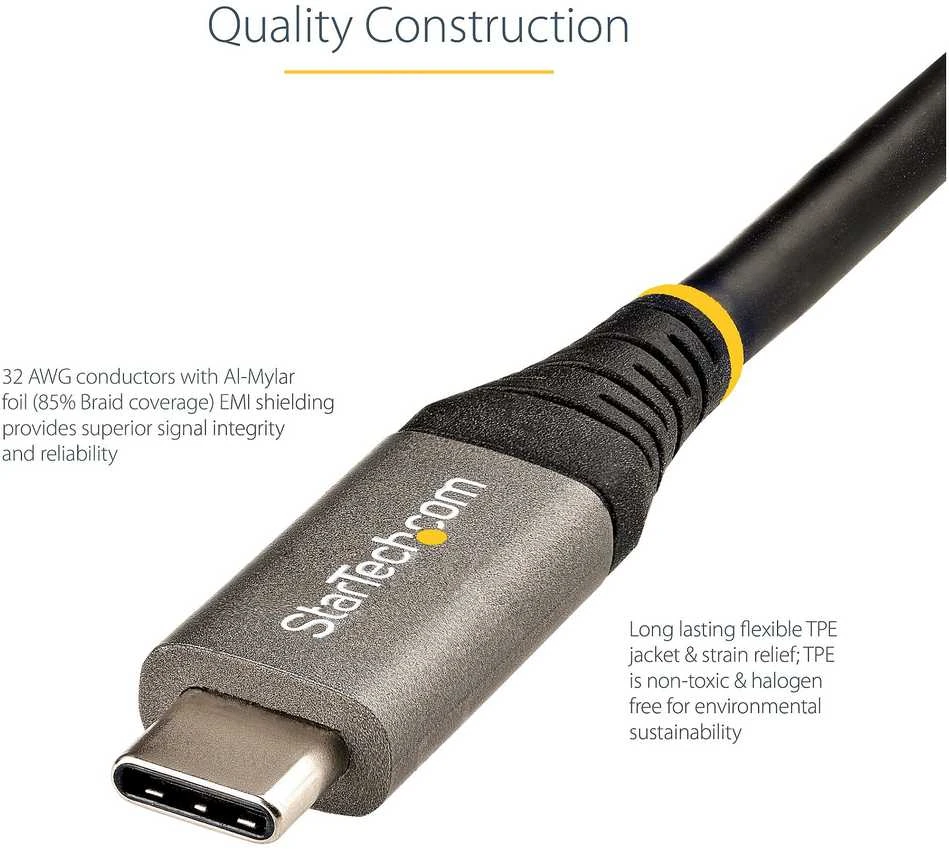Kabelis USB StarTech USB-C - USB-C 1 m Juodai-pilka (USB31CCV1M)